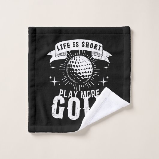 Het leven is kort. Golf meer Washandje (Wasdoekje)