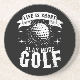 Het leven is kort. Golf meer Zandsteen Onderzetter