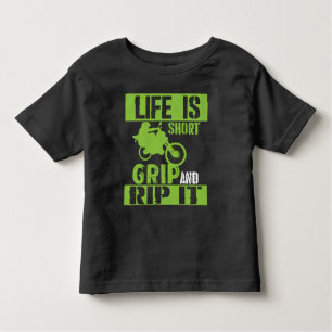 Het leven is kort grip en rip het - Motocross Kinder Shirts