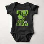 Het leven is kort grip en rip het - Motocross Romper (Voorkant)