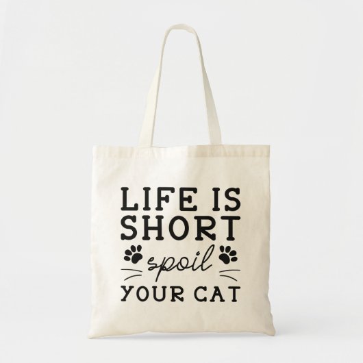 Het leven is kort je kat tote bag (Voorkant)