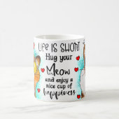 Het leven is kort Knuffel je miauw koffie mok (Center)