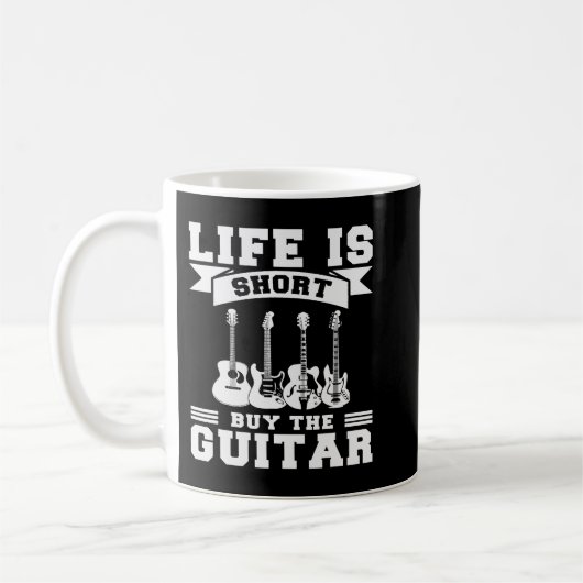 Het leven is kort Koop de Guitar Mannen Grafisch Koffiemok (Links)