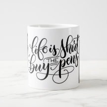 Het leven is kort, koop de pennen - belettering
