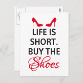 Het leven is kort, koop de schoenen briefkaart (Voorkant / Achterkant)