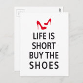 Het leven is kort, koop de schoenen briefkaart (Voorkant / Achterkant)