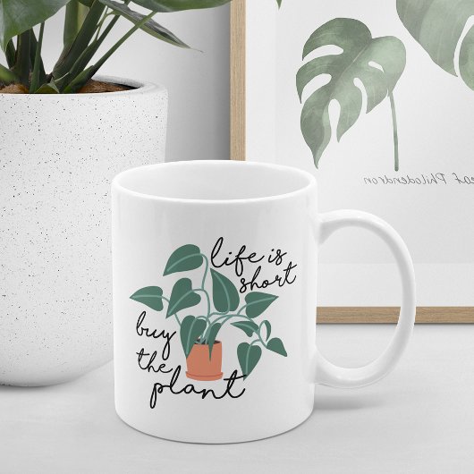 Het leven is kort, koop het Plant | Cute Plant Lov Koffiemok