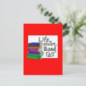 Het leven is kort. Lees snel. Briefkaart (Staand voorkant)