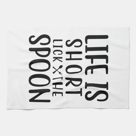 Het leven is kort Lick the Spoon Theedoek (Horizontaal)