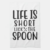 Het leven is kort Lick the Spoon Theedoek (Verticaal)