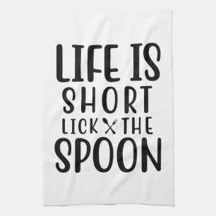 Het leven is kort Lick the Spoon Theedoek