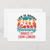 Het leven is kort lopend maakt het langer lijken briefkaart (Voorkant / Achterkant)