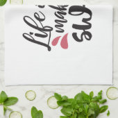 Het leven is kort, maak het zoet - Inspirerend quo Theedoek (Gevouwen)