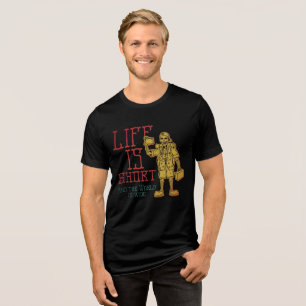 Het leven is kort, ontdek meer - Retro Travel T-sh Tri-Blend Shirt