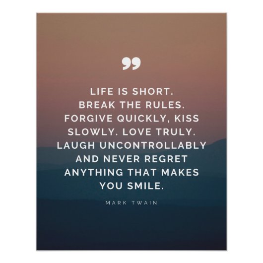 Het leven is kort. Schending van de regels. Vergee Perfect Poster (Voorkant)