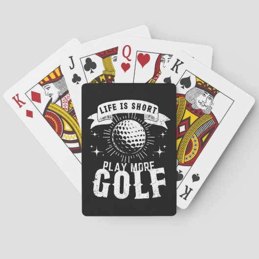 Het leven is kort. Speel meer golf Pokerkaarten (Achterkant)