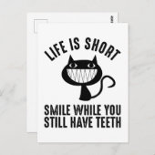 Het leven is kort, terwijl je nog steeds tanden he briefkaart (Voorkant / Achterkant)