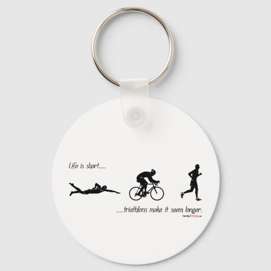Het leven is kort..triathlons lijken langer. sleutelhanger (Voorkant)