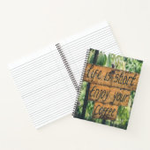 Het leven is kort van je koffie notitieboek (Binnen)