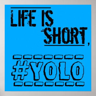 Het leven is kort, YOLO Poster