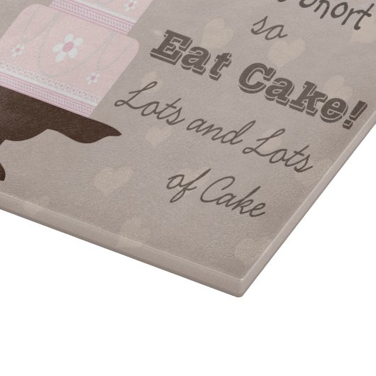 Het leven is kort, zodat het Eat Cake Quote Snijplank (Hoek)