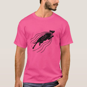 Het leven is kort. Zwemmen met je hond! Black Dog  T-shirt