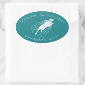 Het leven is kort. Zwemmen met je hond! White Dog Ovale Sticker (Tas)