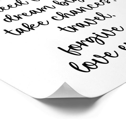 Het leven is Korte Inspirerend Citaat Poster (Hoek)