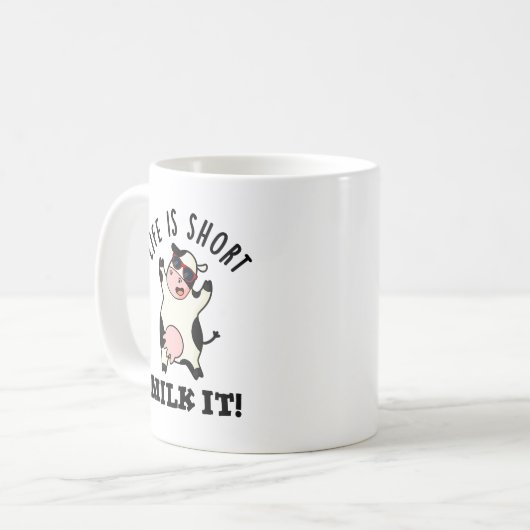 Het leven is korter dan de Koe. Koffiemok (Voorkant links)