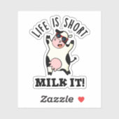 Het leven is korter dan de Koe. Sticker (Vel)