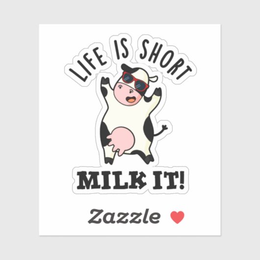 Het leven is korter dan de Koe. Sticker (Vel)