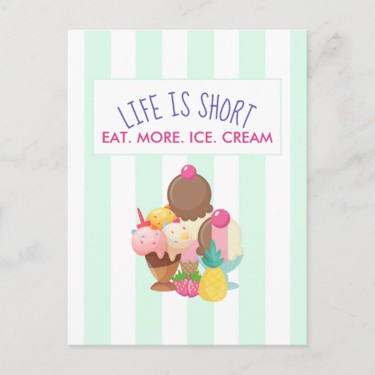 Het leven is korter dan eten meer ijskap briefkaart (Voorkant)