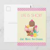 Het leven is korter dan eten meer ijskap briefkaart (Voorkant / Achterkant)