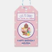 Het leven is korter dan eten meer ijskap cadeaulabel (Voorkant)