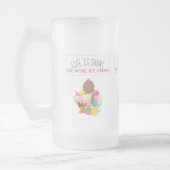 Het leven is korter dan eten meer ijskap matglas bierpul (Links)