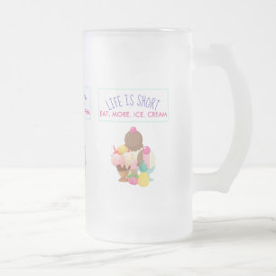 Het leven is korter dan eten meer ijskap matglas bierpul