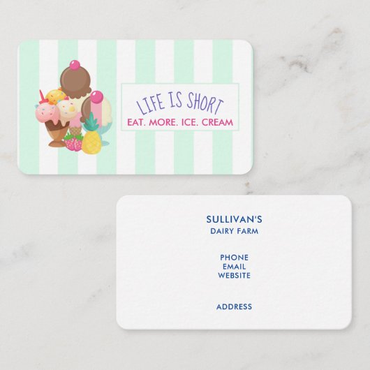 Het leven is korter dan eten meer ijskap plaatskaartje (Voorkant / Achterkant)