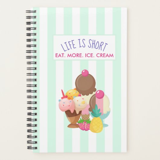 Het leven is korter dan eten meer ijskap planner (Voorkant)