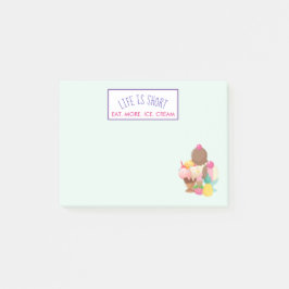 Het leven is korter dan eten meer ijskap post-it® notes