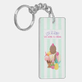 Het leven is korter dan eten meer ijskap sleutelhanger (Voorkant Links)