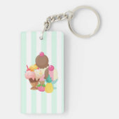 Het leven is korter dan eten meer ijskap sleutelhanger (achterkant)