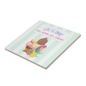 Het leven is korter dan eten meer ijskap tegeltje (Zijkant)