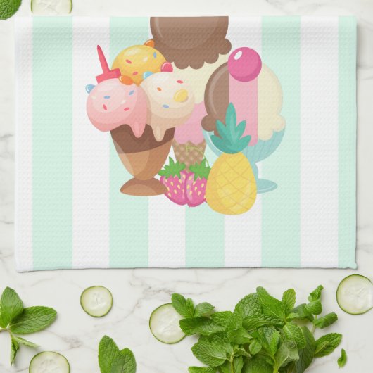 Het leven is korter dan eten meer ijskap theedoek (Gevouwen)