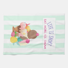 Het leven is korter dan eten meer ijskap theedoek