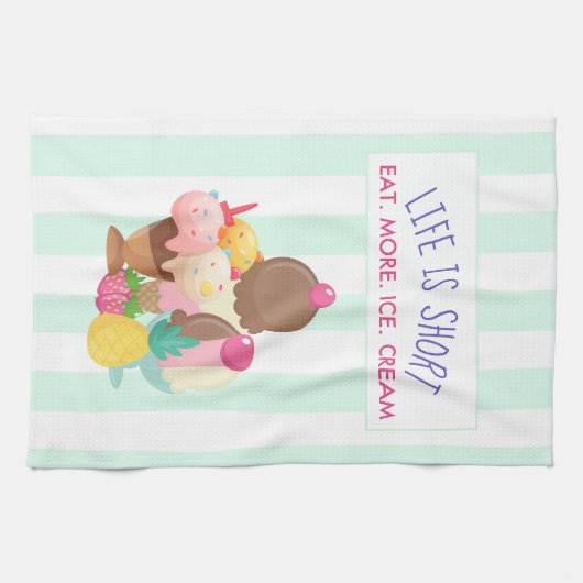 Het leven is korter dan eten meer ijskap theedoek (Horizontaal)