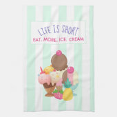 Het leven is korter dan eten meer ijskap theedoek (Verticaal)