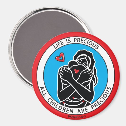 Het leven is kostbaar 1 Red_3-inch Round Magnet (Voorkant / Achterkant)