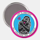 Het leven is kostbaar 1 roze_3-inch Round Magnet (Voorkant / Achterkant)