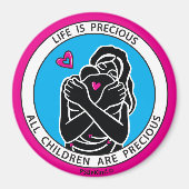 Het leven is kostbaar 1 roze_3-inch Round Magnet (Voorkant)