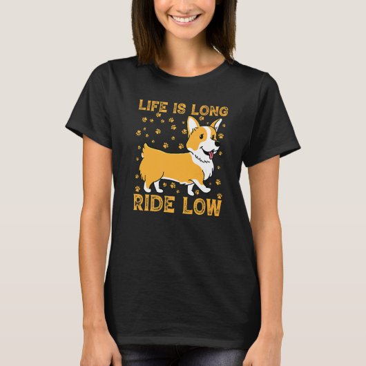 Het leven is lang en laag Corgi T-shirt (Voorkant)
